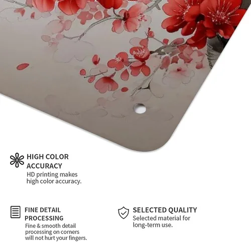 Vista 4 de Abstract Cherry Blossom Pattern Creative Metal Tin Sign Wall Decor Retro Sign for Home Living Room Bedroom Coffee Wall Decor Halloween Christmas