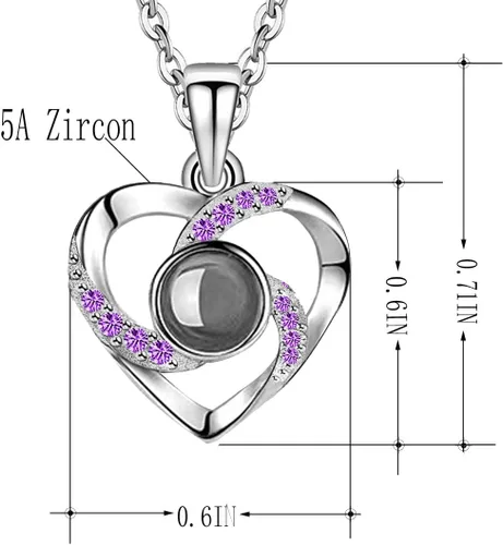 Vista 4 de I Love You 100 Languages Necklaces for Women Mother's Day Gifts for WomenGirlDaughterWife