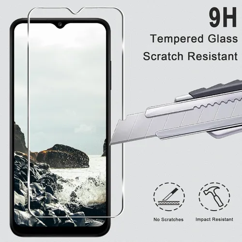 Vista 3 de Paquete de 3 + 3 protectores de pantalla para Galaxy A03s + protector de lente de cámara, dureza 9H, resistente a los arañazos, fácil instalación