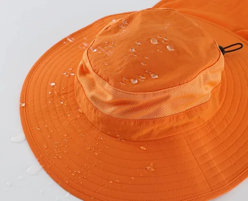Vista 3 de Home Prefer Sombrero de malla para exteriores UPF50+ Sombrero de pesca de ala ancha con solapa para el cuello