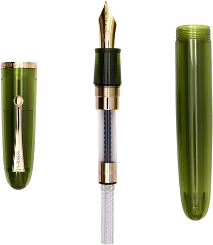 Vista 5 de Jinhao 9019 - Pluma estilográfica acrílica, punta de latido del corazón de 0.020 in con convertidor de tinta, bolígrafo de escritura suave de diseño
