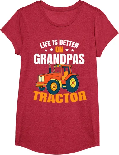 Vista 43 de Life Is Better On Grandpas Tractor Kids Farm Tractor Boy Camiseta, Negro