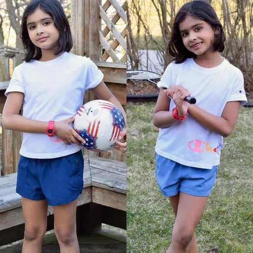 Vista 2 de BIG ELEPHANT Pantalones cortos deportivos para niñas adolescentes con bolsillos de malla con cremallera para baloncesto, fútbol, correr, ciclismo