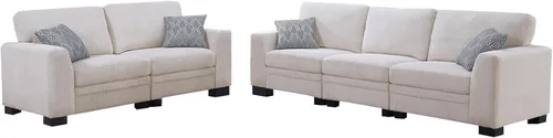Vista 7 de Legend Vansen - Sofá modular de gran tamaño, sofá de pana en forma de U/L con otomana, asiento profundo y cojín extraíble, fácil montaje para sala