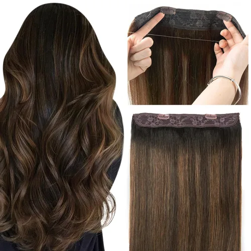 Vista 12 de Tinashe Extensiones de cabello humano real con alambre, lacio, 12 pulgadas, 2.47 onzas, rubio claro, con reflejos rubio dorado, extensiones