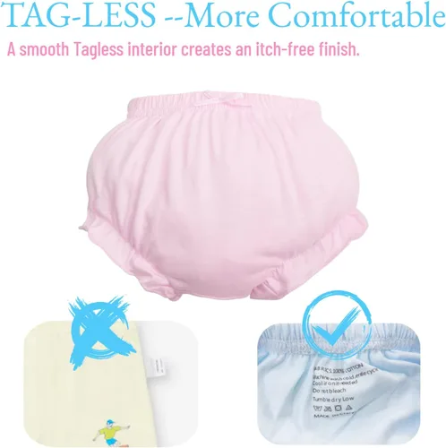 Vista 7 de Paquete de 7 fundas para pañales, ropa interior de algodón, bragas para niñas pequeñas