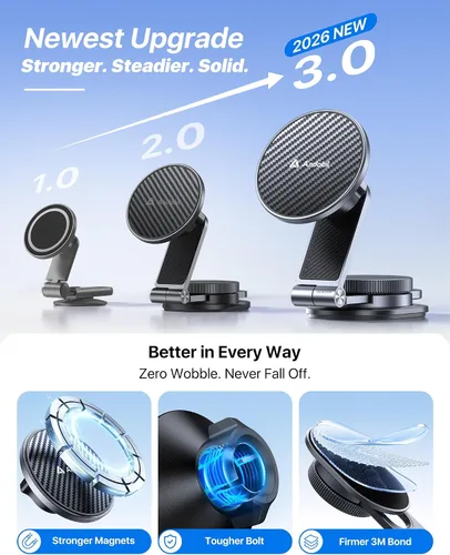 Vista 2 de andobil Soporte de teléfono Tesla de 3ª generación 【Adhesivo mejorado y imán más resistente】Soporte de teléfono para Tesla New Model Y Juniper