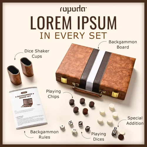 Vista 7 de ropoda Juego de mesa Backgammon (11 pulgadas) para adultos y niños, juego de estrategia de tablero clásico, juego de backgammon portátil y de viaje