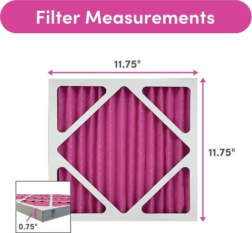 Vista 2 de Colorfil - Filtro de aire de 12 x 12 x 1 pulgadas, filtros que cambian de color para olores de gatos y perros, filtro de aire acondicionado MERV 8