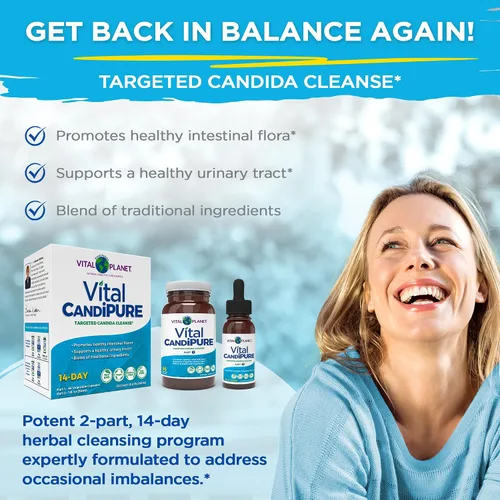 Vista 4 de Vital Planet - Vital CandiPURE - Limpieza intestinal formulada para mantener un equilibrio intestinal saludable, 2 partes - Kit de 14 días, 56
