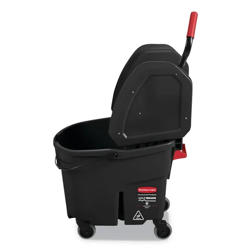 Vista 3 de Sistema de trapeador WaveBrake de alto rendimiento con escurridora a presión, de Rubbermaid Commercial, Negro, 1