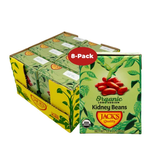 Vista 8 de Jack's Granos de mantequilla blanca orgánica de 13.4 onzas Relleno de proteína y fibra, bajo en sodio y sin OMG (paquete de 8)