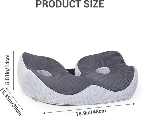 Vista 7 de Aptliton Ergonomic Memory Foam Seat Cushion ‑ Dark Gray