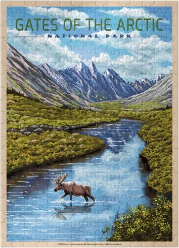 Vista 7 de MyPuzzle Gates of The Arctic National Park - The Arctic Whisper, póster de viaje vintage, rompecabezas de 100 piezas para adultos