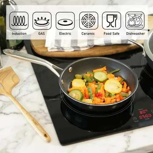 Vista 4 de Colección Onyx de TECHEF con nuevo revestimiento antiadherente de teflón platinum (PFOA)., 8", Negro