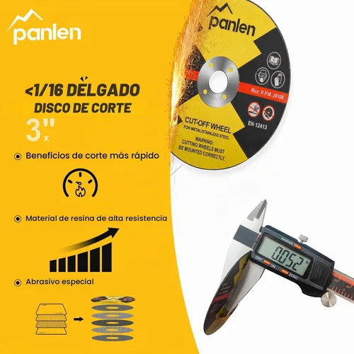 Vista 5 de 3 pulgadas 10 Pack Disco de Corte para Amoladora Troqueladora y Kit de Mandril de Montaje 1/4" 3/8" Arbor Muere la rueda cortada, 3 "x 1/4" X 3/8