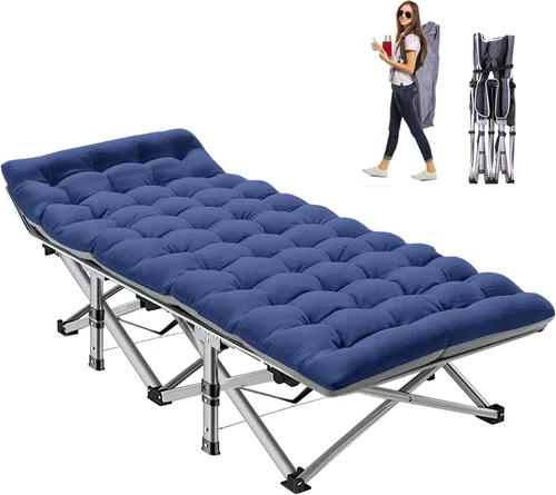 Vista 12 de NAIZEA Folding Camping Cots for Adults, Portable Cot with Mattress Heavy Duty Outdoor Bed with Carry Bag 1200d Oxford Cloth Sleeping Cots for Cuna