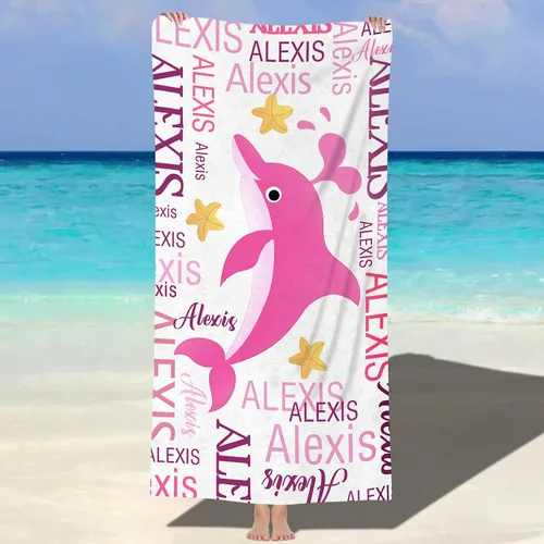 Vista 16 de Toalla de playa personalizada con nombre personalizado, secado rápido, niños adultos A-mariposas