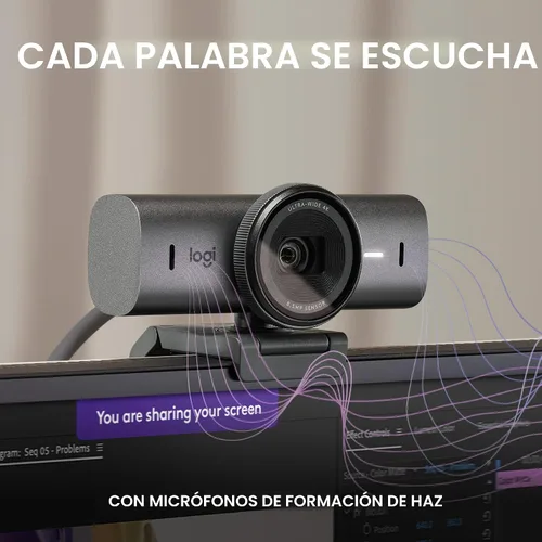 Vista 4 de Logitech MX Brio Ultra HD 4K Cámara web de colaboración y transmisión, 1080p a 60 FPS, modo Show, funciona con Microsoft Teams, Zoom, Google Meet