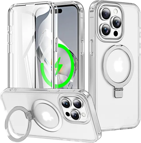 Vista 52 de Funda de cuerpo completo a prueba de golpes para iPhone 13 Pro con soporte magnético invisible [compatible con MagSafe] protector de pantalla