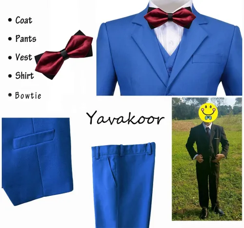 Vista 6 de Trajes de 5 piezas para niños, conjunto formal de portador de anillo de boda