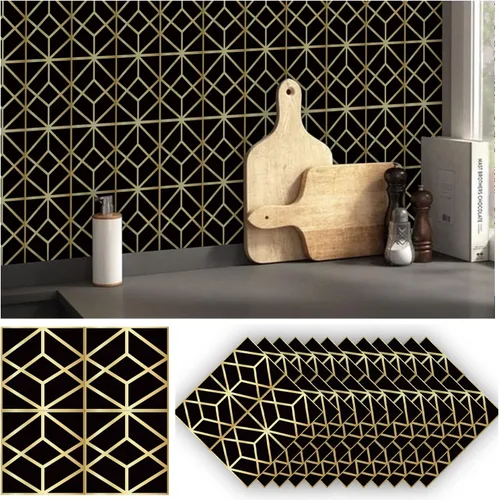 Vista 15 de Alwayspon 12 calcomanías mate para azulejos de pared, despegar y pegar, calcomanías de vinilo autoadhesivas para azulejos de cocina y baño, 6 x 6
