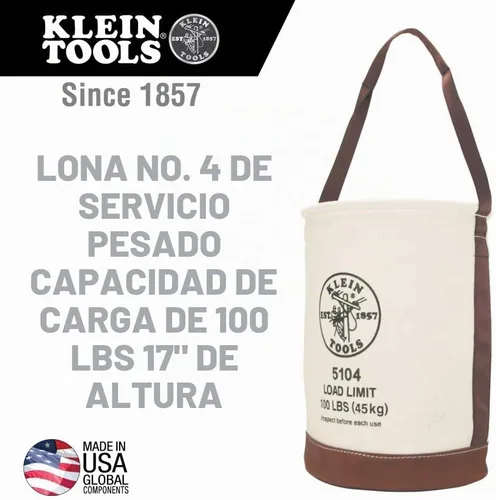 Vista 2 de Klein Tools 5104 bolsa de trabajo con puntos de conexión, de lona con fondo de piel.