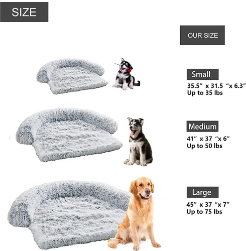 Vista 3 de Cama impermeable calmante para perro, protector de sofá para mascotas, tapete de felpa para perro, funda para muebles de mascotas con refuerzo suave