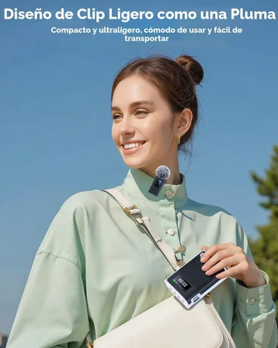 Vista 2 de 2025 Nuevo Amplificador de Voz Mejorado Inalámbrico con Micrófono Lavalier Magnético, Pantalla LED, Micrófono Portátil Recargable para Profesores