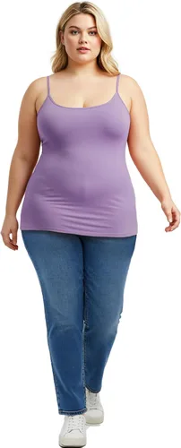 Vista 404 de Emmalise Camisola larga casual básica para mujer, con tirantes ajustables, top en capas