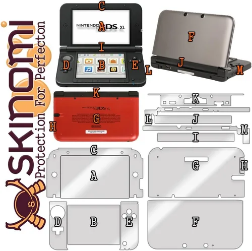 Vista 9 de Skinomi TechSkin Full Body Skin Protector transparente de cobertura completa para Nintendo 3DS XL (2012, 1 generación)