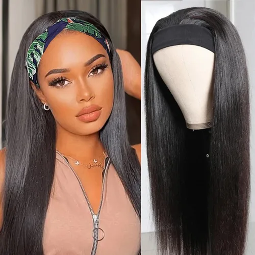 Vista 7 de Peluca de diadema de cabello humano 99J 10 pulgadas, 180% de densidad, burdeos, onda profunda, peluca de diadema 100% de cabello humano, ondulada