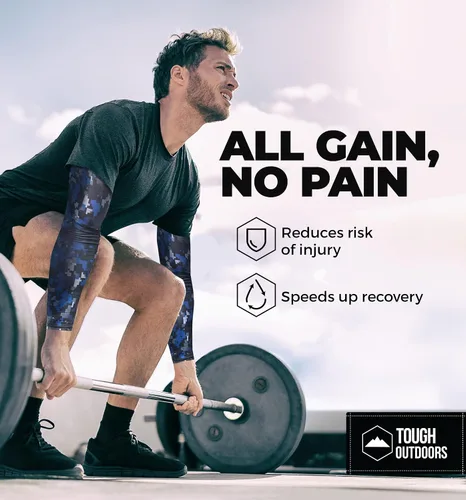 Vista 7 de Tough Outdoors Mangas deportivas de compresión para hombres y mujeres, para jóvenes, niños, baloncesto, tiro de fútbol, béisbol