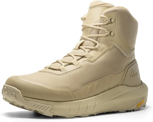 Vista 14 de NORTIV 8 Suela acolchada táctica ligera para hombre, para el trabajo, todo el día, cremallera lateral, motocicleta, combate, militar, bota