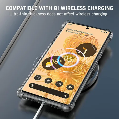 Vista 7 de KIOMY Funda para Google Pixel 6 Pro, esquinas de bolsa de aire a prueba de golpes, funda protectora para teléfono, diseño híbrido, parte trasera