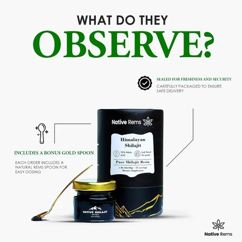 Vista 2 de Native Rems Resina Shilajit del Himalaya, pura y probada en laboratorio con alto ácido fúlvico y minerales esenciales, orgánica, vegana, sin OMG
