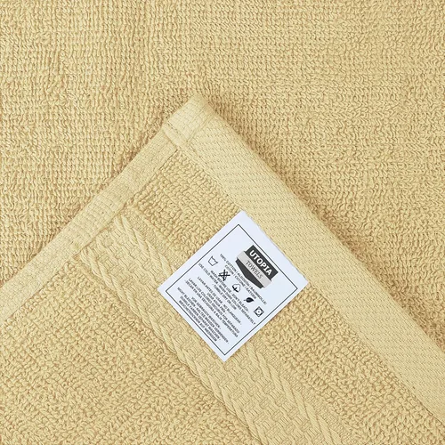 Vista 8 de Paños Utopia Luxury de 100% algodón ringspun y de cuidado fácil para máxima suavidad y absorción. Paquete de 12 (13 in x 13 in)
