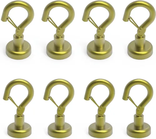 Vista 9 de Ant Mag Ganchos magnéticos negros resistentes con broche de presión de 22 libras, ganchos magnéticos fuertes, ideales para colgar en refrigerador