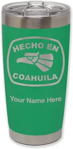 Vista 9 de LaserGram Vaso aislado al vacío de 20 onzas, hecho en coahuila, grabado personalizado incluido (negro) Engraved Gift, Vacuum Insulated Stainless