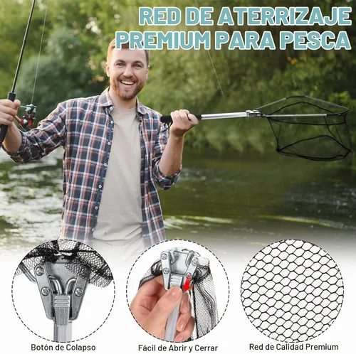 Vista 6 de RoundFunny Kit de herramientas de pesca de 10 piezas, alicates de pesca con cordón y fundas protectoras, salabre, cuchillo de filete, balanza