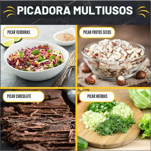 Vista 5 de Herramienta de corte de ensalada Checkered Chef, cuchillo Mezzaluna de acero inoxidable para vegetales