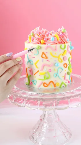 Vista 4 de Bolígrafo aplicador de espolvoreo seguro para alimentos para una colocación precisa Decoración de pasteles y galletas (rosa) Bolígrafo original