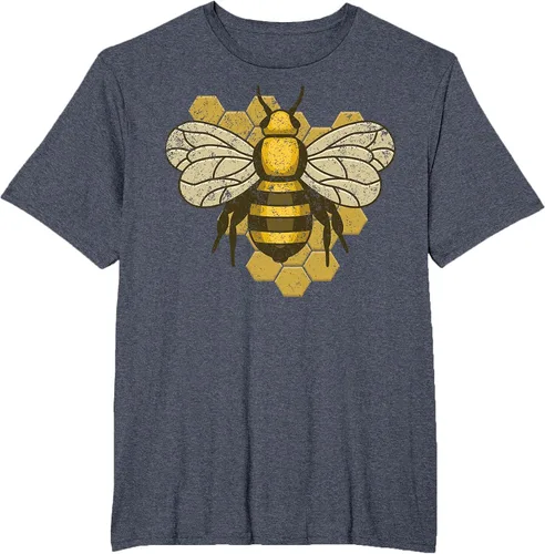 Vista 22 de Retro Beekeeper Beekeeper Honey Bumblebee Vintage Saves Bees T-Shirt Asphalt Grey