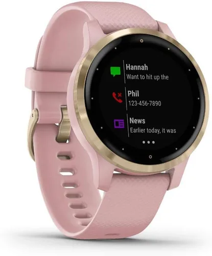 Vista 4 de Garmin 010-02172-31 Vivoactive 4S Smartwatch, paquete de polvo rosadorado con auriculares deportivos inalámbricos magnéticos Deco Gear, rojo