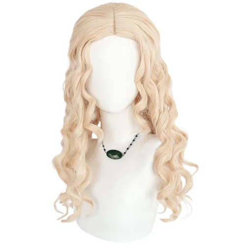 Vista 2 de IMEYLE 3 piezas de peluca rubia larga para niños, peluca de cosplay rubia para mujeres y niñas, peluca sintética para fiesta de disfraces de anime