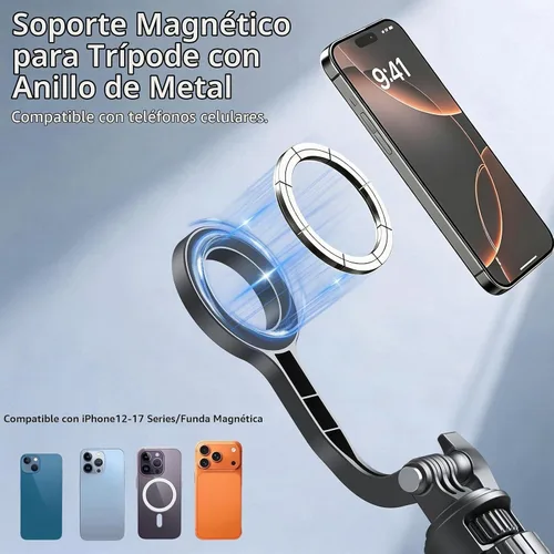Vista 2 de Trípode magnético de 70 pulgadas para iPhone, trípode de teléfono