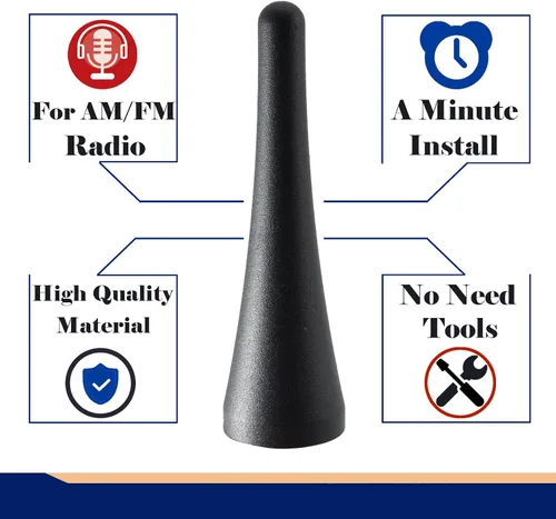 Vista 3 de Anina Mástil de antena de reemplazo de 3.8 pulgadas para Ford Mustang 2010-2014, Ford Transit 2013-2023, Lincoln MKZ 2013-2019, radio AM/FM, antena