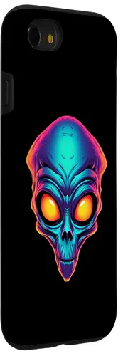 Vista 33 de iPhone 13 Pro Max Scary Alien Face UFO Alien Head Funny Alien Case