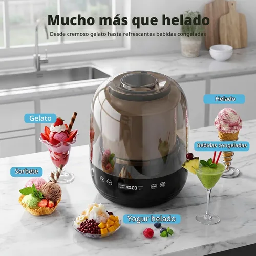 Vista 10 de AIRMSEN Máquina de helados, máquina de helado de 2.1 cuartos de galón con Negro