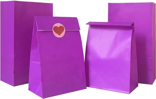 Vista 15 de Artseen Bolsas de papel de recuerdo de fiesta para fiestas y celebraciones, bolsas de papel tratadas de 5.10 x 3.10 x 9.4 pulgadas (24 unidades)